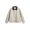 YEOOTI Vintage PU Spliced Lapel Cleanfit Jacket
