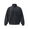 UNF Home Casual Velvet Zip Jacket + Sweatpants - Cozy black velvet zip-up jacket for home leisure.