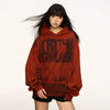 Jimmy Letter Smudge Print Oversized Hooded Sweater