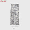 MIJKO Snow Camouflage Cargo Silhouette Multi-pocket Slacks