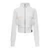 Pokiovo Retro Sanskrit Cross Embroidered Stand-up Collar Short Loose Design Jacket