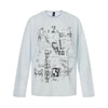 BLACKENERGY Retro Lazy Style Graffiti Thin Breathable Long-sleeved Blouse