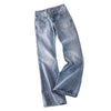 Pokiovo Low Waist Washed Old Straight and Thin Floor Mopping Jeans