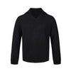 Solid Color Seagull Neck V-neck POLO Shirt Casual Long-sleeved Knitted Sweater