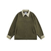 DNPG Retro Corduroy Color Matching Lapel Jacket