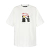 11KN Versatile Washed Old Letter Printed Casual Crew Neck Top