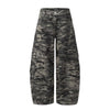 OREETA Reverse-wear Design Multi-pocket Scimitar Wide-leg Camouflage Pants