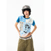 Jimmy The Crew Hand-painted Cartoon Color Matching Front Shoulder Design Slim-fitting Y2k Short-sleeved Top
