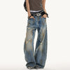 Jimmy Dirty Ripped Scimitar Wide Leg Pants Jeans