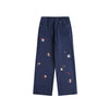 STAFFPICK Original Guochao Cartoon Embroidered Retro Loose Straight Casual Pants
