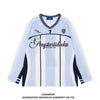 JueAaron Striped Contrast Mesh Long Sleeve