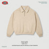 BE THRIVED Old Money Wind Heavy Polo Collar Half Open Chest Zip Loose Sweater