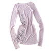 Pokiovo Spice Girl Style Waist Print Top Long Sleeve T-Shirt