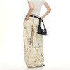 Jimmy Loose Wide Leg Casual Leopard Jeans