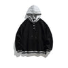 UNDREST Fake Two-piece Stitching Contrasting Hooded Sweater