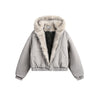 Eon Modish Mountain Carving Cotton Hooded Cotton Jacket