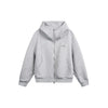 OUSWE Simple Loose Windproof Neck Hooded Cardigan Sweater