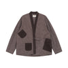 BSAPA New Chinese Corduroy Splicing Denim Robe Jacket