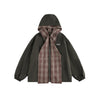 BTBDBTE Vintage Checked Hooded Tooling Jacket