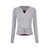 UNBDNS Shoulder Waist Seal Design Inner Bottoming Shirt Long Sleeve