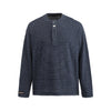 SANHOMME Contrast Pinstripe Textured Henry Neck Long Sleeve T-Shirt