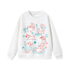 Beast Street Fun Cartoon Cat and Dog Print Crew Neck Sweater