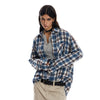 Jimmy Pearl Embroidered Plaid Casual Loose Long Sleeve Shirt