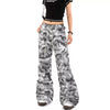Jimmy Camouflage Dirty Dye Straight Stacked Wide-leg Slacks