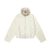 TGNS Fur Collar Pleated Suede Jacket