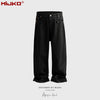 MIJKO Brush Wax Coated Silhouette Jeans
