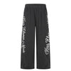 11KN Letter Printed Crimped Design Drape Sweatpants