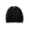 DAVIC Basic Simple Jacquard Striped Crew Neck Knitted Sweater