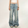 Jimmy Vintage Deconstructed Pleated Casual Wide Leg Pants Jeans