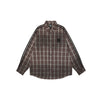 TaelePlus Retro and Old Design Sense Trendy Long-sleeved Loose Plaid Shirt