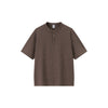 Henry Collar Waffle 2026 Summer Vintage Slack Loose Short Sleeve  T-Shirt