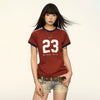 Jimmy Color-matching Striped Shoulder-plugged Slim-fitting Short-sleeved T-shirt