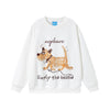 Beast Street College Style Cute Puppy Graffiti Print Men's Crew Neck Sweater
