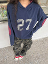 MADEEXTREME Cotton Contrasting Color Digital Print Sweater