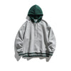 UNDREST Fake Two-piece Stitching Contrasting Hooded Sweater