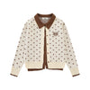 Fake Two-piece Cardigan Polka Dot Contrasting Sweater Knitted Sweater