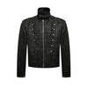 Tide Napoleon Stand-up Collar Pu Leather Jacket