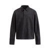 SANHOMME Vintage Contrast Lapel Long Sleeve Polo Shirt Casual Sweater