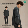 Artiemaste Fake Two Pieces Curled Crew Neck Long Sleeves