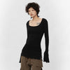 AIRHOOD Flared Sleeve U-Neck Slim Sleeve T-Shirt
