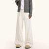 Jimmy Simple White Loose Straight Wide Leg Jeans