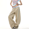 Jimmy Double Waist Fake Two-Piece Splicing Casual Wide Leg Pants