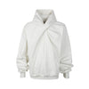 MADEEXTREME Knot Cross-pleated Hooded Solid Sweater Jacket