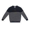 UNF Contrast Striped Half Zip POLO Shirt Knitted Sweater