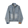 UPSIDE DOWN Heavy Industry Stand-up Collar Deconstruct Washed Denim Jacket