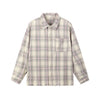 STIWAUP Spring Rough Edge Design Sense Frayed Lapel Plaid Shirt